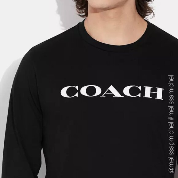 COACH Essential Long Sleeve Tee In Organic Cotton - Picture 2 of 6